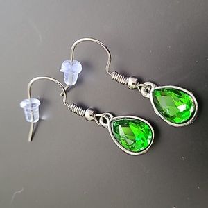 - Green Tear Drop Earrings
